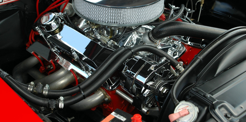 Close up car engine